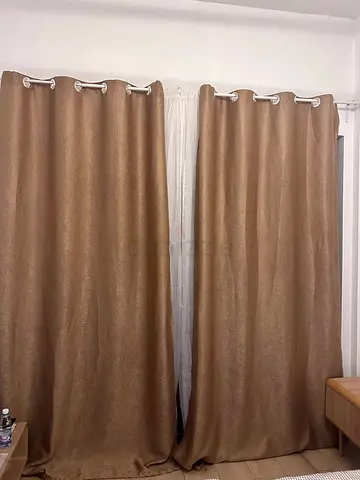 Brown Eyelet Curtains
