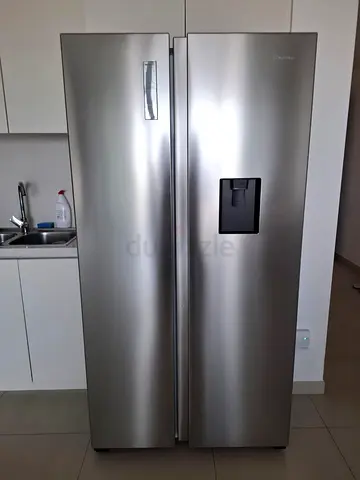 Hisense Stainless Steel Side-by-Side Refrigerator with Water Dispenser