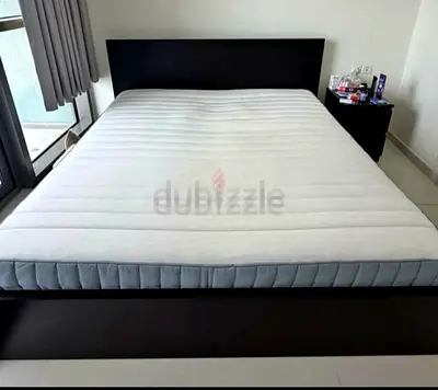 Ikea king size bed with mattress and storage drawers