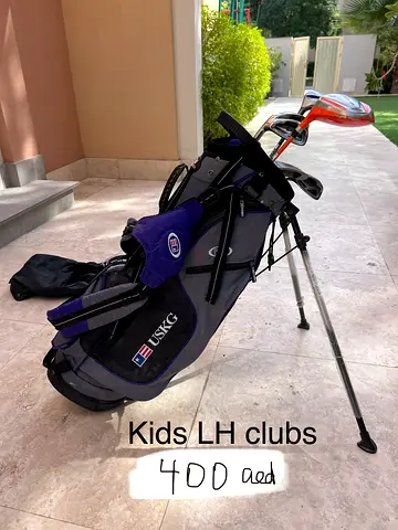 Kids left-handed golf club set with stand bag - USKG, good condition