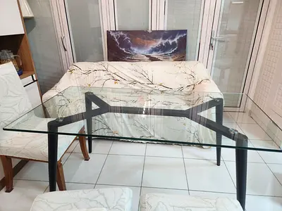 Danube Dining Rectangular GLASS TABLE (only)