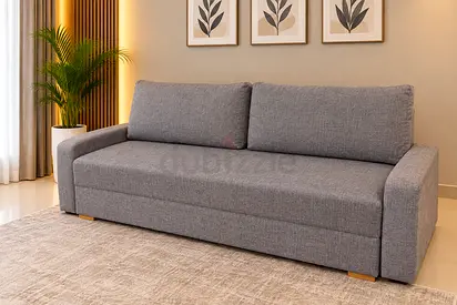 Modern 3 Seater Grey Fabric Sofa bed