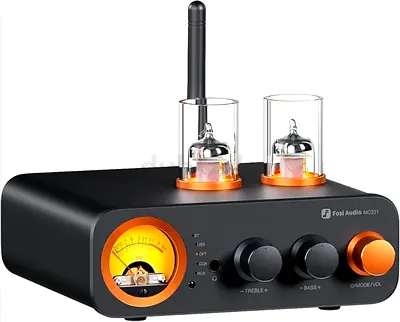 Fosi Audio MC331 Tube Integrated Amplifier with DAC, 2 Channel Home Audio Stereo Power Amp for HiFi