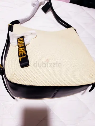 Chanel Two-Tone Hobo Bag with Gold Hardware