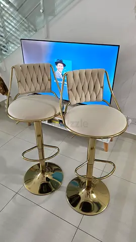 GOLD & CREAM BAR CHAIRS  AED 450
