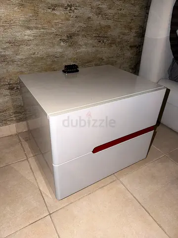 Bedside Table (Grey/Red)