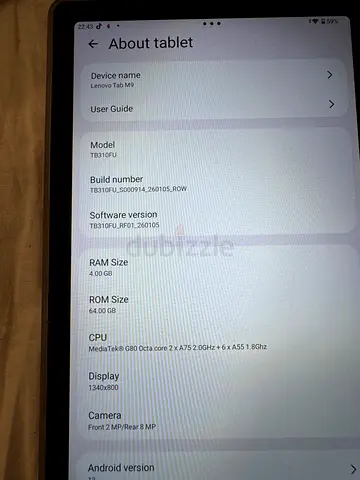 Lenovo Tab M9 (2023) - 64GB, 4GB RAM, Good Condition