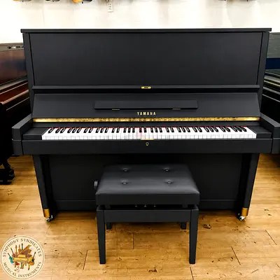 Yamaha Matte Black Renewed Upright Piano Full Size 131 Cms