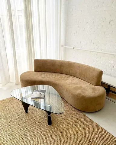 3-Seater White Bouclé Sofa — Modern Curved Design