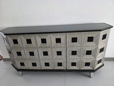 Black 3-Door Sideboard / Storage Cabinet with Shelf