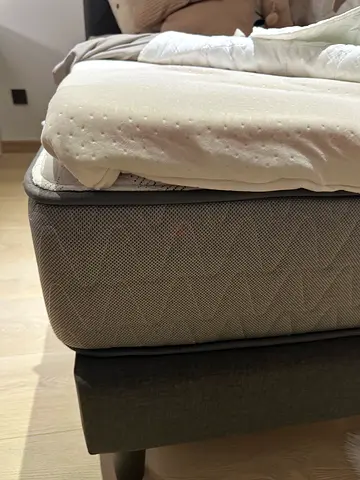 The Mattress Store - Modern Upholstered King Size Bed Frame with High quality Mattress and Topper