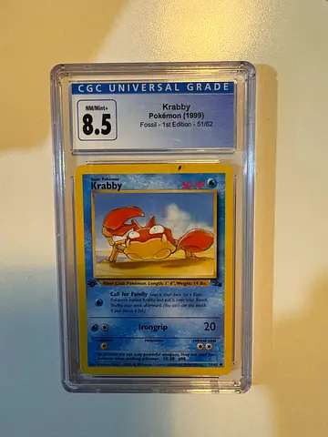 1999 Pokémon Krabby 1st Edition - CGC 8.5 Graded Card