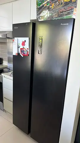 Panasonic Matt Black Side by Side Refrigerator