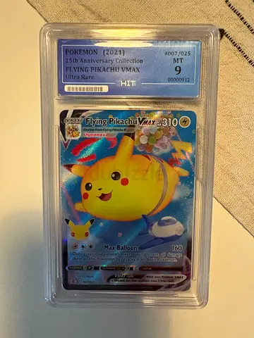 Graded 2021 Pokémon Flying Pikachu VMAX 250/198 PSA 9 Style Encased Card