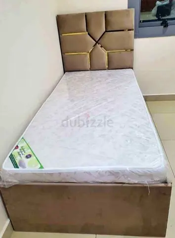 Single bed with upholstered headboard and storage base - Good condition