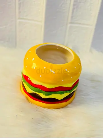 Ceramic Burger-shaped Decorative Container / Small Planter