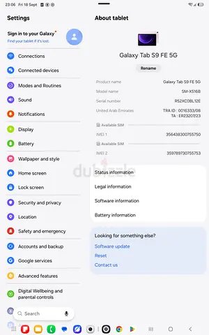 Samsung Galaxy Tab S9 FE 5G -256