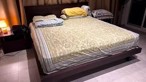 King sized wooden bed frame - FREE