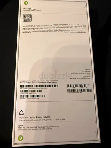 Sealed Apple iPhone 18 pro max (boxed) - unused, original packaging