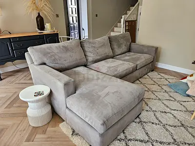 Same like new Condition Crate&Barrel Axis feather filled L Shape Sofa