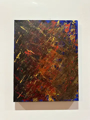 Original Abstract Acrylic Painting on Canvas - Mixed Metallic Tones