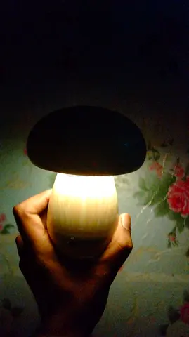 Wooden Mushroom Style Table Lamp