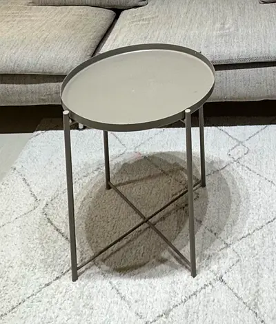 Small Round Metal Side Table with Tray Top - 4 pcs