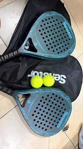 Pair of Senston Padel Rackets with Carry Bag and Balls - Good Condition