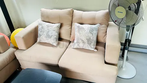 Beige 5-Seater Fabric Sofa in Good Condition, sparingly used, dusting maybe needed
