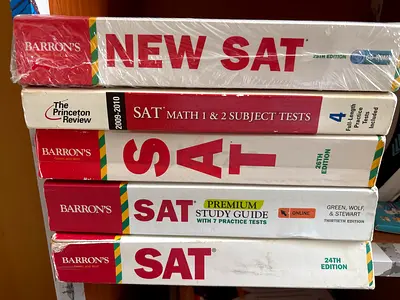Bundle of SAT prep books (Barron's & Princeton Review) - multiple editions