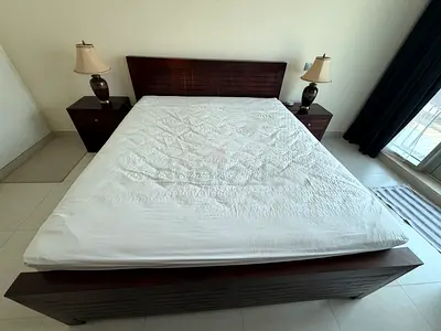 PAN EMIRATES KING BEDROOM SET + 3-YEAR-OLD MATTRESS + DRESSER & BEDSIDE TABLES