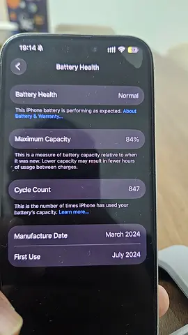 iPhone 15 Pro 128 GB with 84% Battery Health