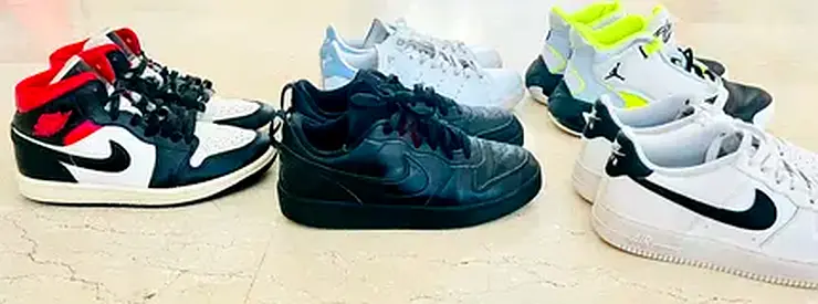 Bundle of 5  sneakers - various sizes, used condition