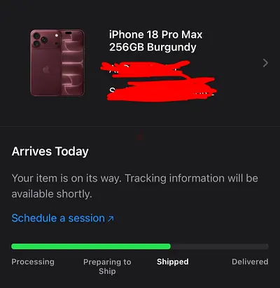 iPhone 18 Pro Max 256GB Burgundy - Brand New, Arriving Today