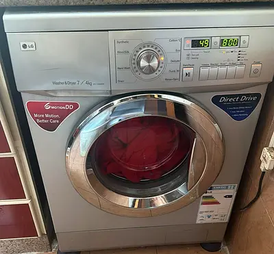 LG Front Load Washer Dryer 7kg / 4kg, Silver - Good Working Condition