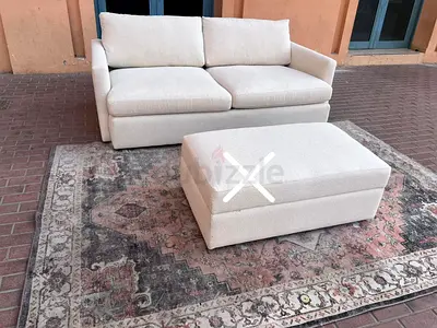 Premium Quality Crate&Barrel Lounge Deep feather filled Sofa Beige
