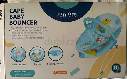 Juniors Cape Printed Baby Bouncer with Toy Bar