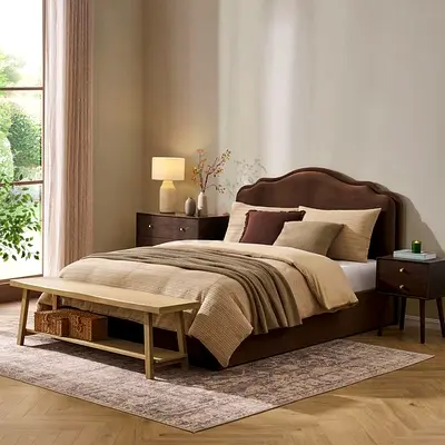 Twin Size Wooden Bed Frame | Modern Walnut Finish,Hydraulic Storage Optional