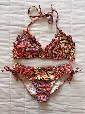 MyFair floral ruched two-piece bikini set - size S
