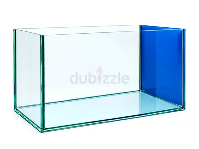 Glass Aquarium Tank - Clear with Blue Back, Good Condition 60 x 40