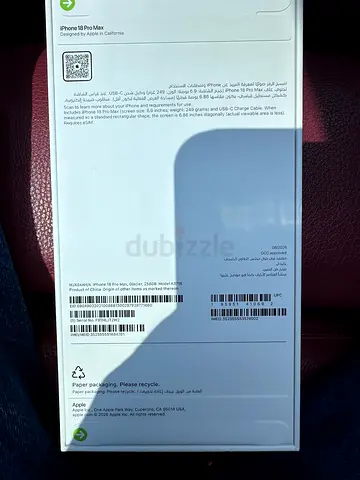 Iphone 18 pro max 1 TB Galcier