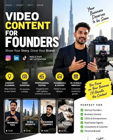 Founder Video Content & Reel Editing Service | Dubai