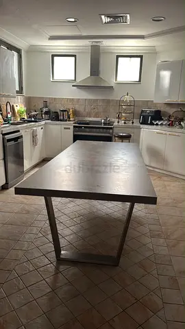 Stainless Steel Kitchen Island / Dining Table - Modern, Solid Frame