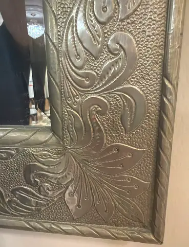 Handmade Decorative Silver Wall Mirror 55x45 cm - Ready to Hang