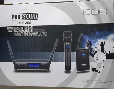 Pro-Sound UHF 300 professional wireless microphone set 2 in 1 - Brand new