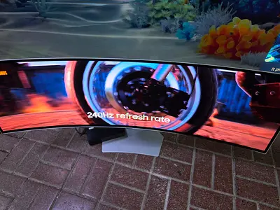 Samsung Odyssey G9 Gaming Monitor 49″ Curved, Dual‑QHD, OLED Panel, Neo Quantum Processor Pro, Displ