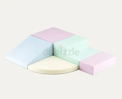 Soft Play Activity Set IGLU - Foam Climbers & Ramp for Babies (Pastel)