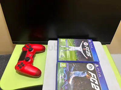 PS4 Slim White (500GB) + HP Monitor + Controller + FC25 & FC24 - Full Gaming Setup / Separate