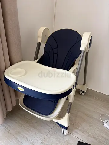 Adjustable Baby High Chair with Tray - Navy