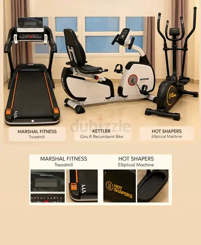 Home Gym Set Treadmill Recumbent Bike and Elliptical Machine